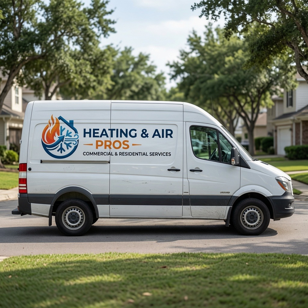 Local heating and air service van serving Windsor
